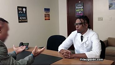BBC and BWC for big tit ebony cougar for a nice office threesome